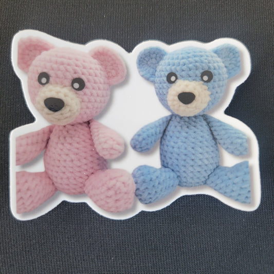 Blue and pink bear