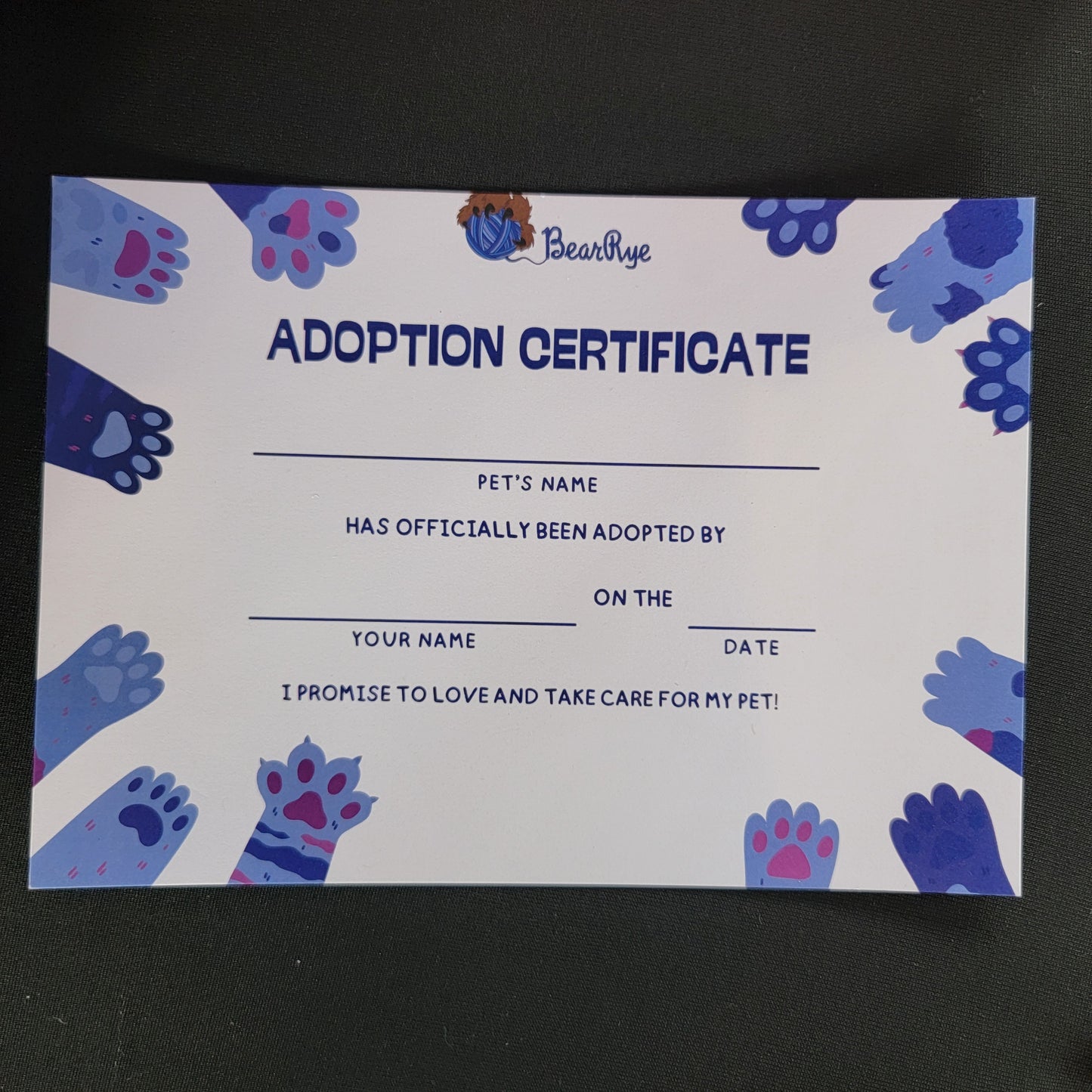 Adoption certificate